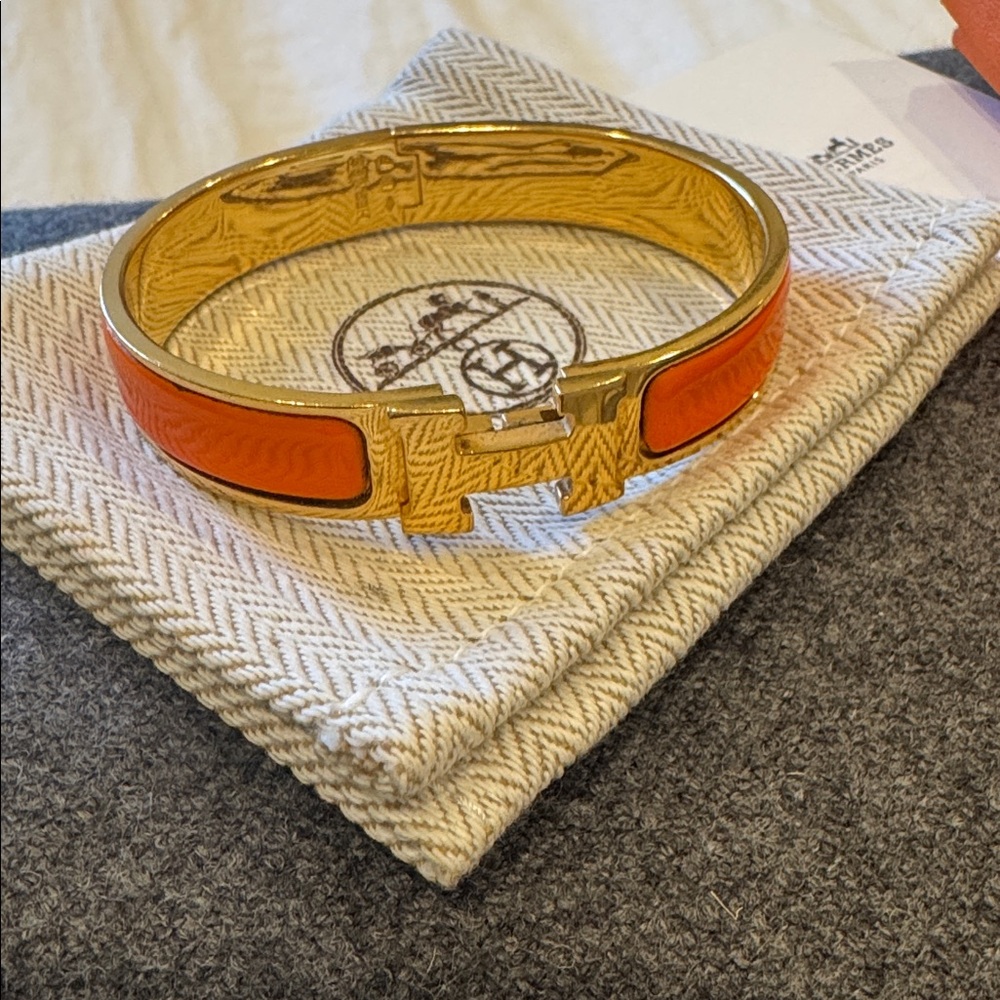 Hermès Orange Enamel Bracelet